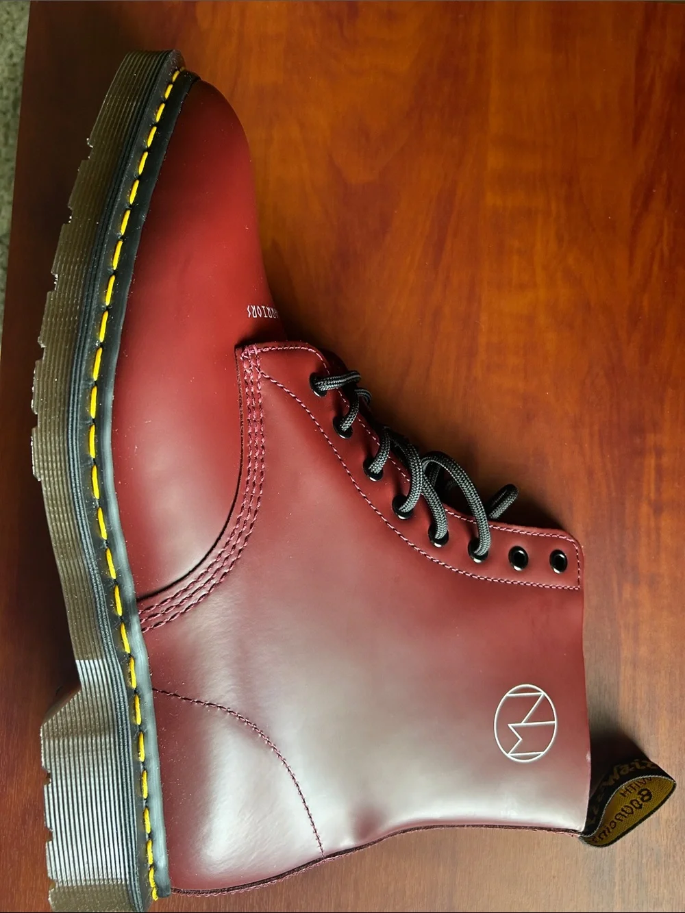 Dr. Martens x Undercover Jun Takahashi Cherry Red Leather Boot with Black Lace